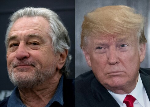 Holivudas kinozvaigzne Roberts De Niro (pa kreisi) un ASV prezidents Donalds Tramps.