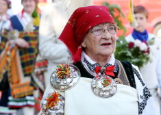 Folkloras festivāla "Baltica 2018" gājiens Brīvības laukumā.