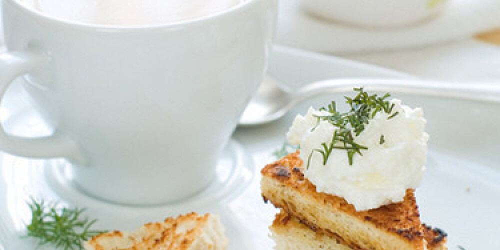 Toast with cottage cheese and boilde egg for breakfast