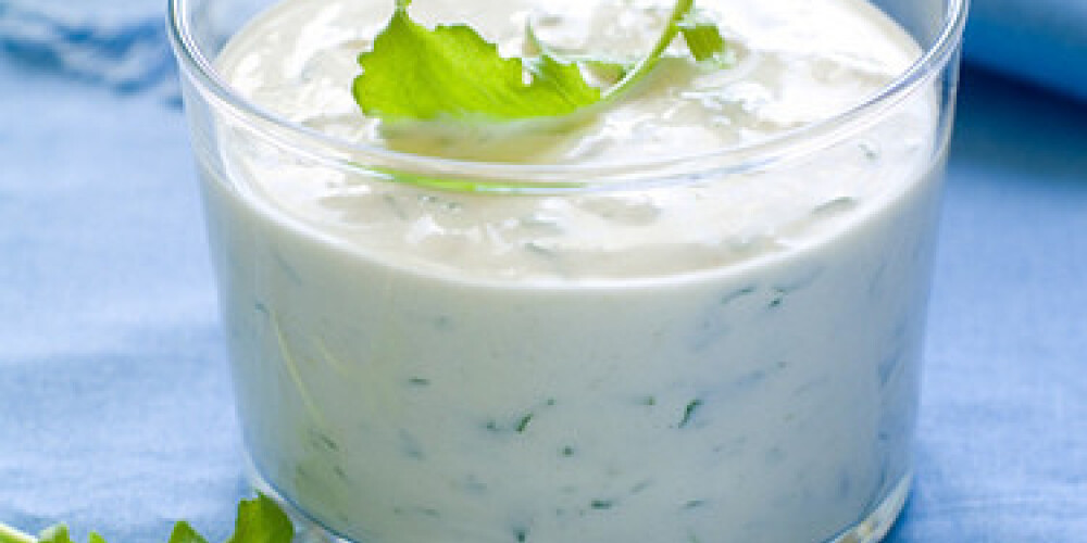 Traditional Tzatziki dip, made with yogurt or sour cream.