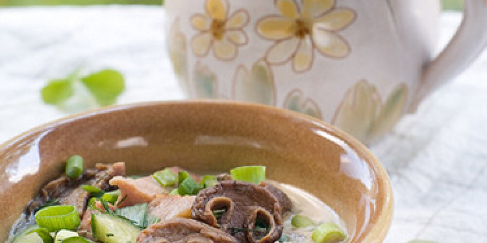 Vegetable soup in village style. Selective focus