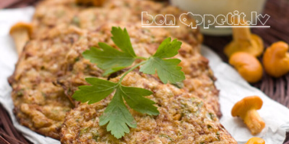 Vegetable pancake with sauce, selective focus