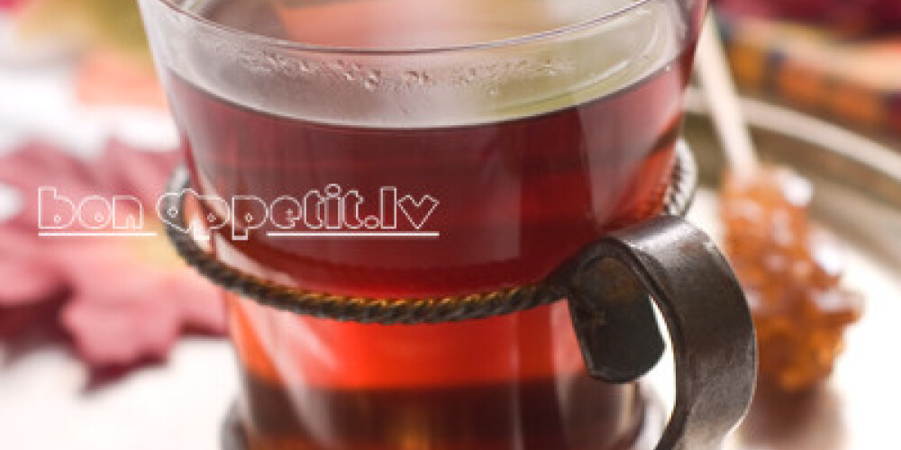 Balck tea with sugar, selective focus