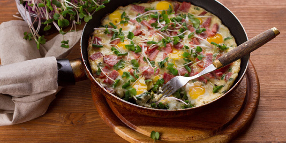 Pavasara omlete ar dīgstiem