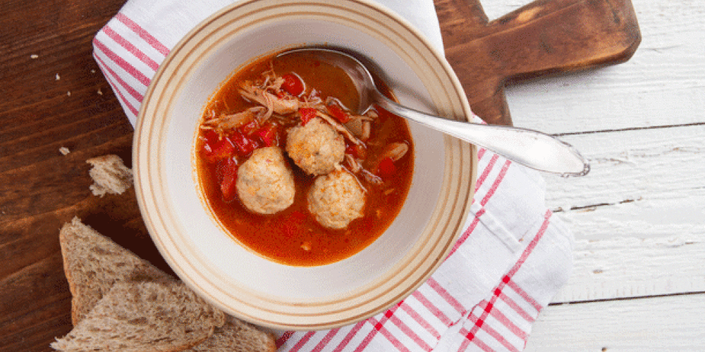 Vistas zupa ar siera bumbām