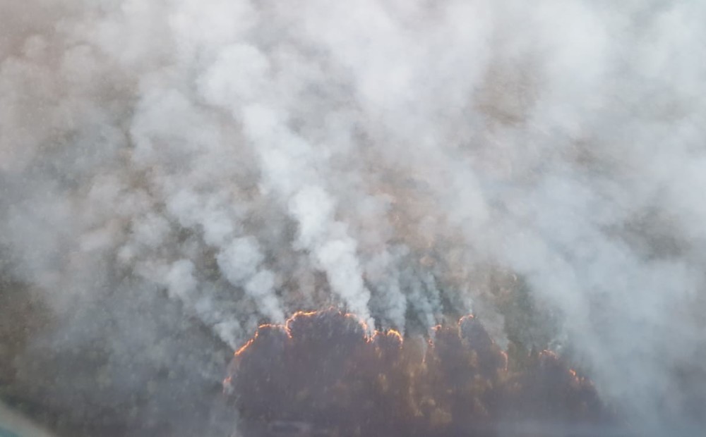 Ramatas purvā deg jau 220 (!) hektāru liela platība; uguns nav ierobežota