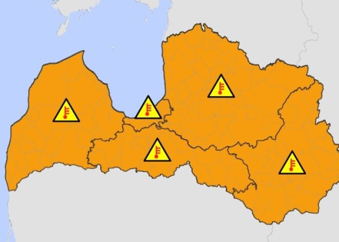 Visā Latvijā spēkā oranžais brīdinājums: gaidāms ļoti stiprs karstums