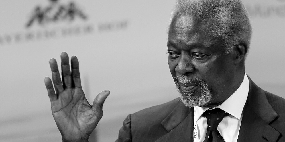Miris Nobela Miera prēmijas laureāts, bijušais ANO ģenerālsekretārs Kofi Annans