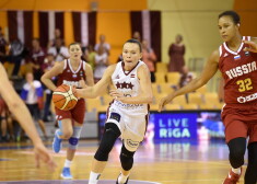 Latvijas sieviešu basketbola izlase saspringtā pārbaudes turnīra spēlē zaudē Krievijai