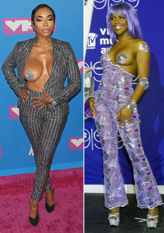 VH1 realitātes šova „Black Ink Crew” zvaigzne Sky šogad un Lil' Kim 1999. gadā.