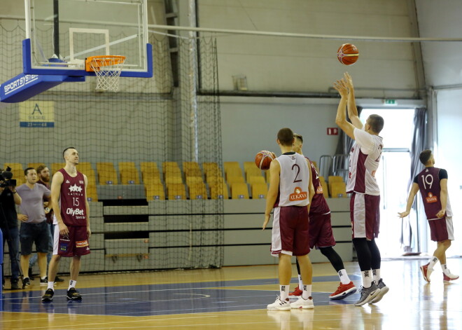 Latvijas vīriešu basketbola izlases treniņš  "Elektrum" Olimpiskajā sporta centrā.