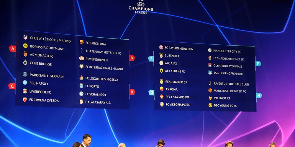 Izlozētas UEFA Čempionu līgas futbolā 2018./19.gada sezonas apakšgrupas