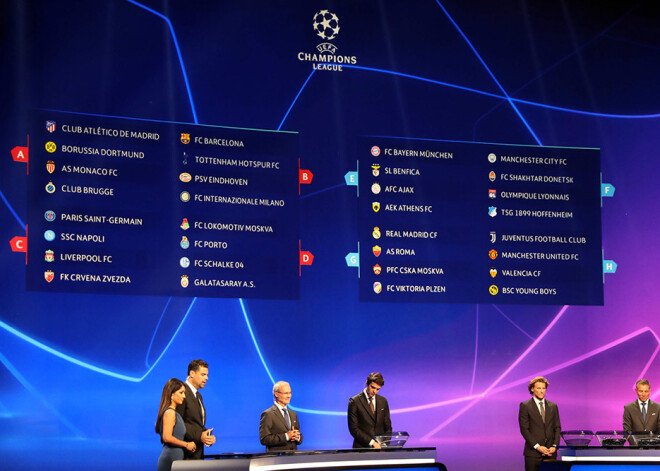 Izlozētas UEFA Čempionu līgas futbolā 2018./19.gada sezonas apakšgrupas