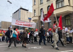 Vairums gājiena dalībnieku bija cilvēki gados.