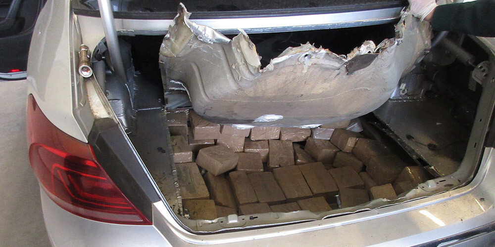 В Гребнево в машине 27-летнего российского гражданина обнаружено 145 кг гашиша на 2,1 миллиона евро