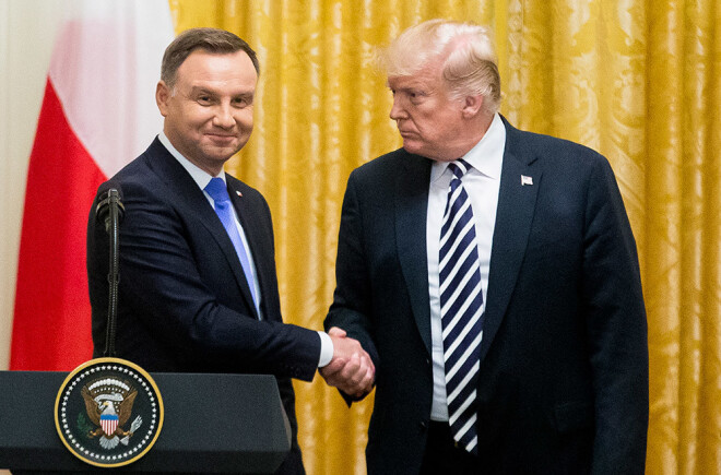 Polijas prezidents Andžejs Duda Baltajā namā tiekas ar ASV prezidentu Donaldu Trampu.