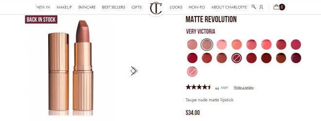 Meganas iecienītā lūpukrāsa.