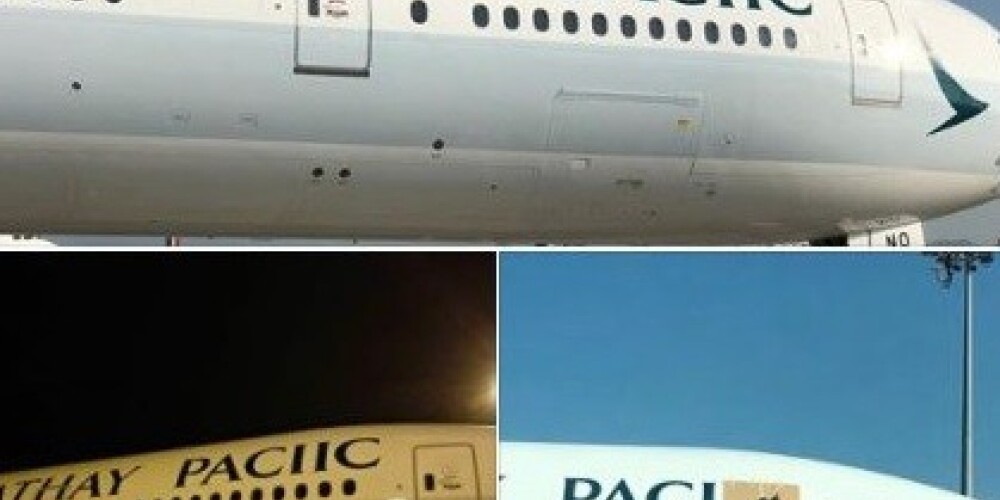 Aviokompānija sajauc pati savu nosaukumu un uz lidmašīnas uzdrukā to ar kļūdām