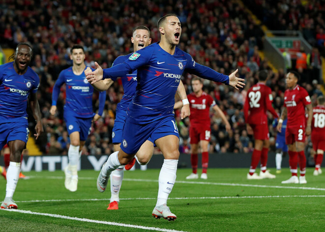 "Chelsea" Anglijas Līgas kausa spēlē sagādā "Liverpool" pirmo zaudējumu sezonā