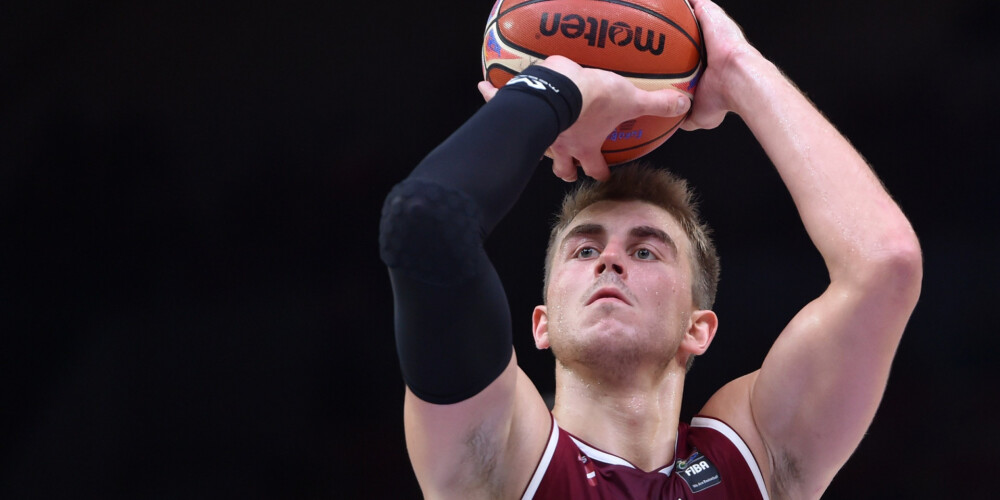 Latvijas izlases centra spēlētājs Mārtiņš Meiers. 