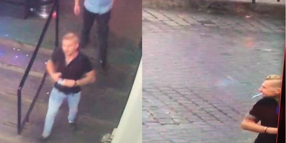Aizdomās par Rīgas centrā izdarītu noziegumu policija meklē attēlā redzamo vīrieti