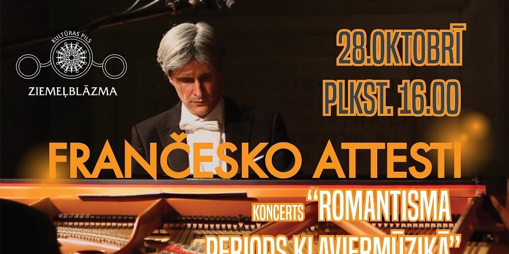 “Ziemeļblāzmā” notiks itāļu pianista Frančesko Attesti solokoncerts “Romantisma periods klaviermūzikā”