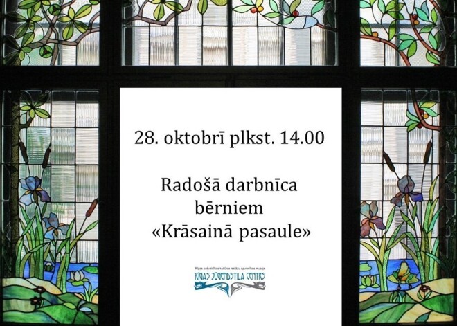 Papīra mozaīku darbnīca “Krāsainā pasaule” muzejā “Rīgas Jūgendstila centrs”