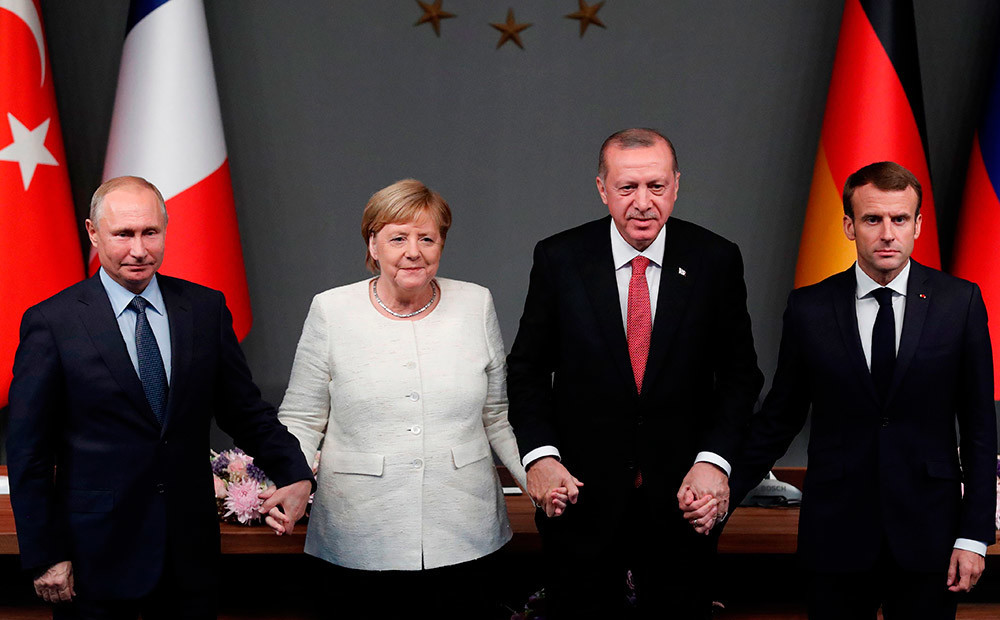 Erdoans, Makrons, Merkele un Putins Stambulā centīsies rast politisku risinājumu Sīrijas pilsoņkaram
