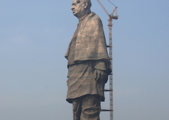 A view of the under construction site of the "Statue of Unity" portraying Sardar Vallabhbhai Patel, one of the founding fathers of India, during a media tour in Kavadia, in the western state of Gujarat, India, October 18, 2018. Picture taken October 18, 2018. REUTERS/Amit Dave