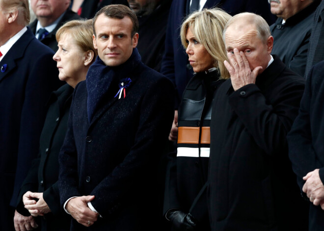 Pirmā pasaules kara beigu simtgades ceremonijā Makrons aicina pasaules līderus cīnīties par mieru