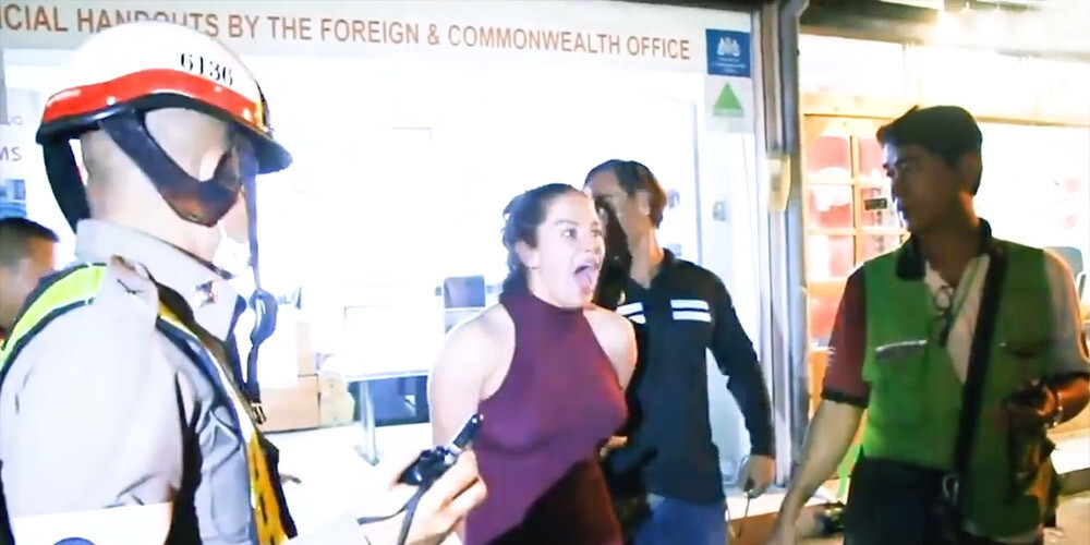 VIDEO: sadzērusies krievu tūriste Taizemē lamājas, spļaudās un sarīko skandālu