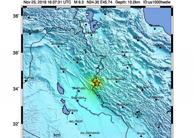 Irānas rietumos 6,3 magnitūdu zemestrīcē cietuši vismaz 170 cilvēki