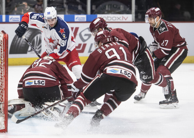 Rīgas "Dinamo" zaudē KHL līderei Maskavas CSKA