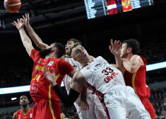 FIBA Pasaules kausa kvalifikācijas spēle basketbolā vīriešiem starp Latvijas un Melnkalnes valstvienībām "Arēnā Rīga".