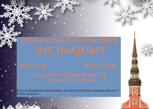 Rīgas Sv. Pētera baznīcā izskanēs otrās Adventes koncerts “Aicinājums”