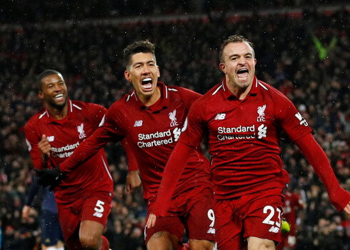 Šaķiri grandu duelī kaldina "Liverpool" uzvaru pār Mančestras "United"