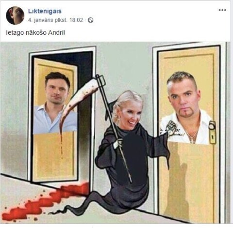 Andris Kivičs ļoti noskaities par šo karikatūru.