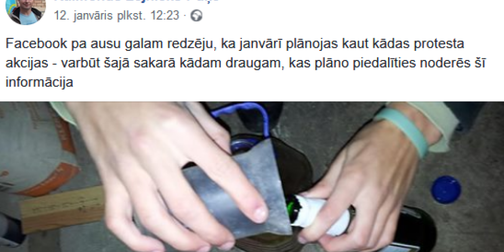 Sociāldemokrātu partijas līderis protestātējiem atgādina, kā pagatavot Molotova kokteili.