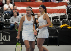 Latvijas tenisistes Aļona Ostapenko un Anastasija Sevastova.