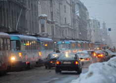 Sastrēgums Kr.Barona ielā.