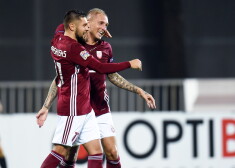 Latvijas un Kazahstānas futbola izlases UEFA Nāciju līgas spēlē Daugavas stadionā.