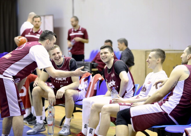 Latvijas vīriešu basketbola izlases atklātais treniņš "Elektrum" olimpiskajā centrā.