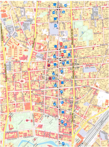 Rīgas domes satiksmes departamenta izstrādātās shēmas par iespējamies satiksmes ierobežojumiem otrais variants - ar rīkojuma zīmēm ierobežot manevrus krustojumā. 