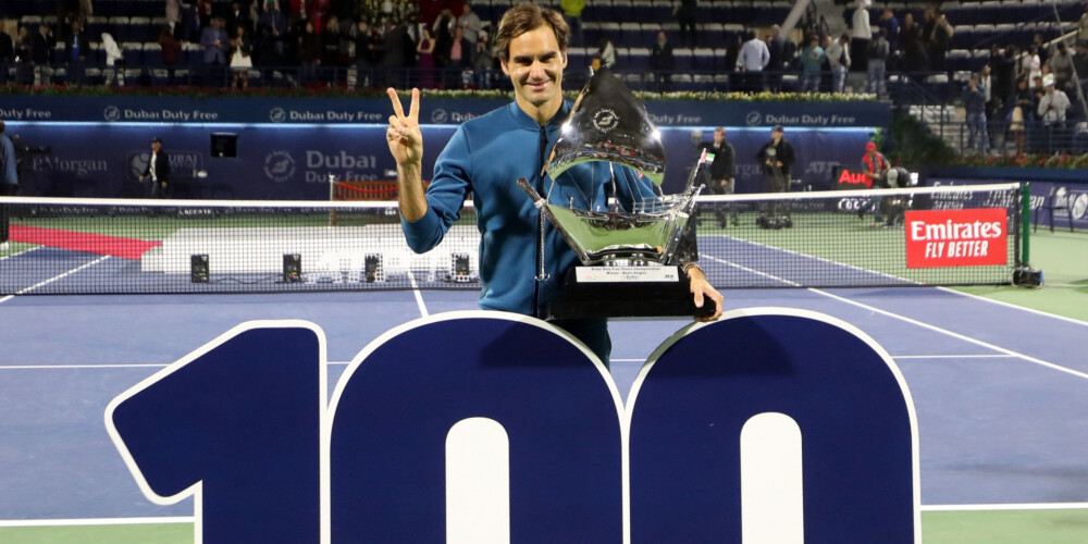 Federers izcīna karjeras 100. ATP titulu