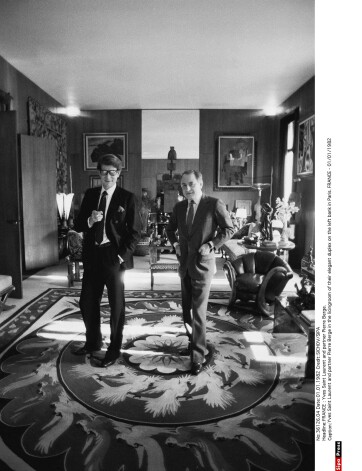 Īvs Senlorāns un viņa partneris Pjērs Beržē, 1982. gads.