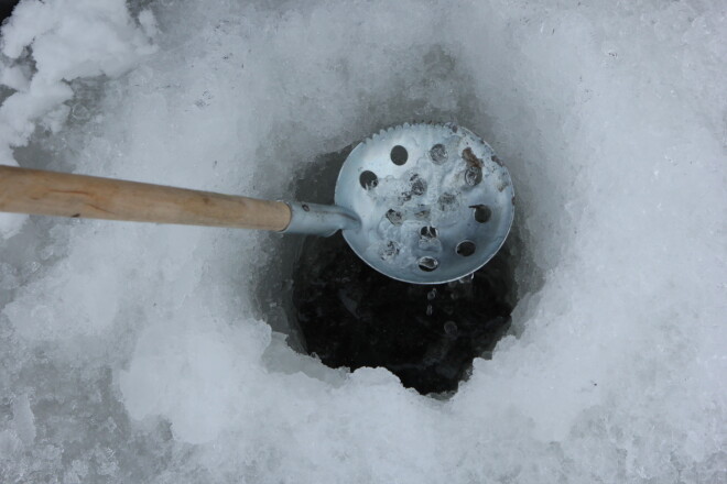 Saskaņā ar žibulēšanas etiķeti viržņi no ledus jāizsmeļ ar šādu karoti.