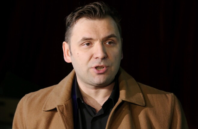 Producents, koncertzāles "Rīga" vadītājs Juris Millers piedalās preses brīfingā, kurā informē par koncertzāles turpmāko darbību pēc Latvijas Zinātņu akadēmijas pieprasījuma atbrīvot telpas.