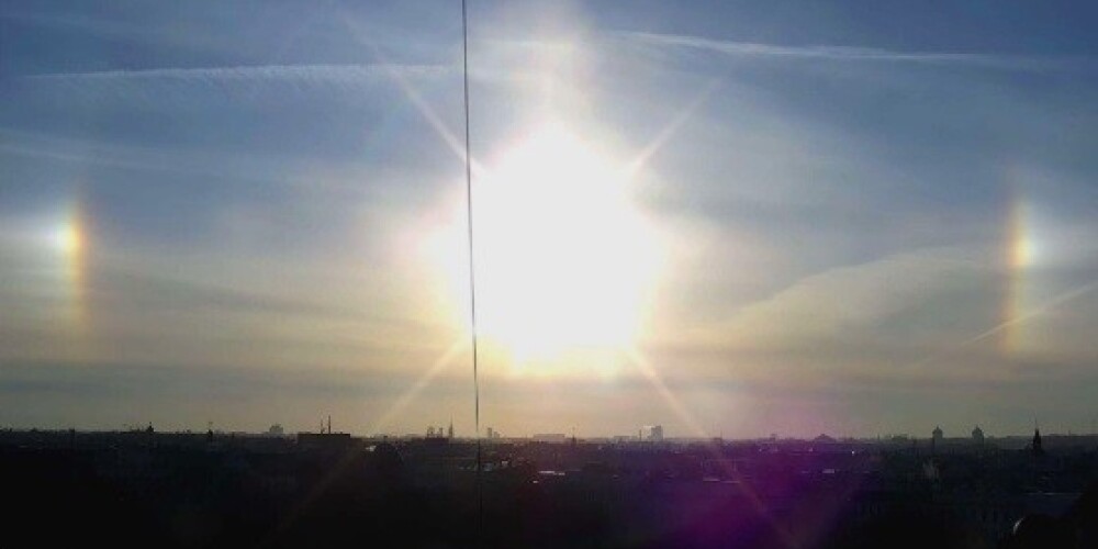 Šorīt debesīs virs Latvijas bija vērojama optiskā parādība - parhēlijs