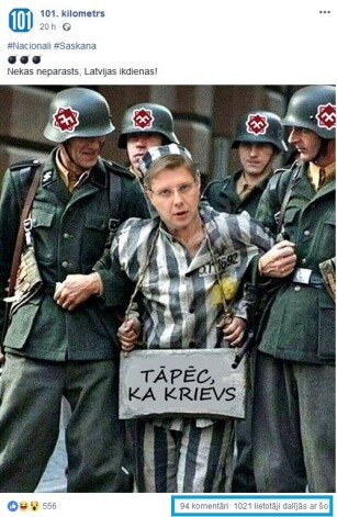 Darbības, iespējams, veiktas saistībā ar sociālo tīklu vietnē "Facebook" esošās lapas "101.kilometrs" aktivitātēm.