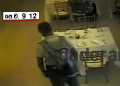 VIDEO: terorists ar mugursomu klīst pa Šrilankas viesnīcas restorāna telpām